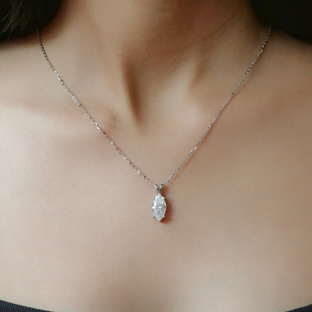 2ct Marquise Solitaire Pendant for women by Cutiefy