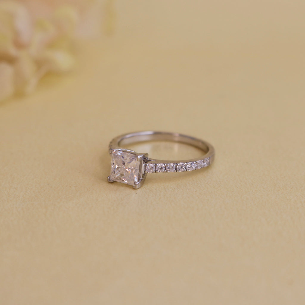 Charming Princess Moissanite Engagement Ring  for women by Cutiefy