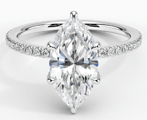 Arrow Pawn 0.50ct Marquise Moissanite Engagement Ring for women by Cutiefy