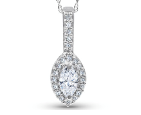 1.30ct Marquise Halo Pendant by Cutiefy