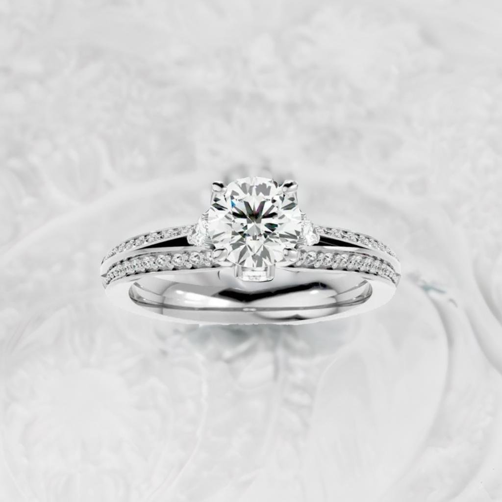 Twine 1.018ct Round Moissanite Engagement Ring for women by Cutiefy