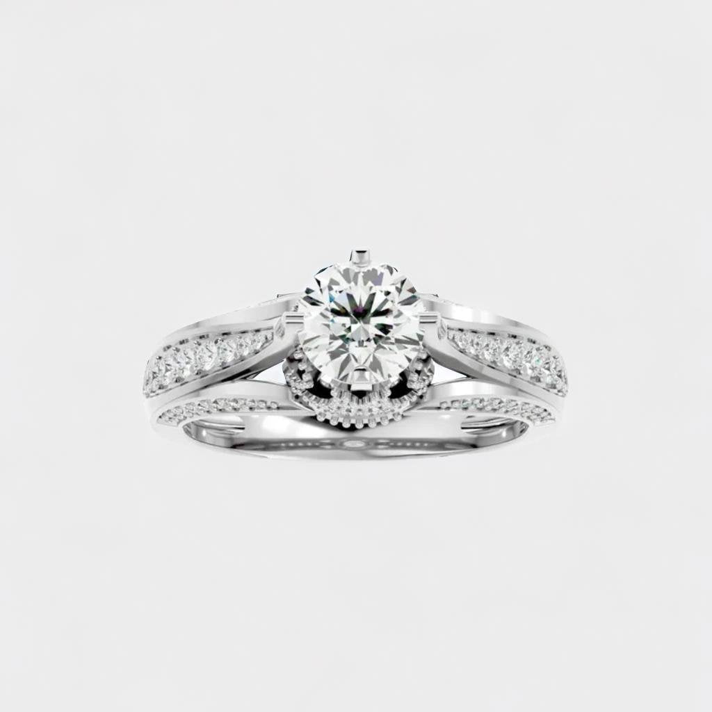 Skewi 1.299ct Round Moissanite Engagement Ring for women by Cutiefy