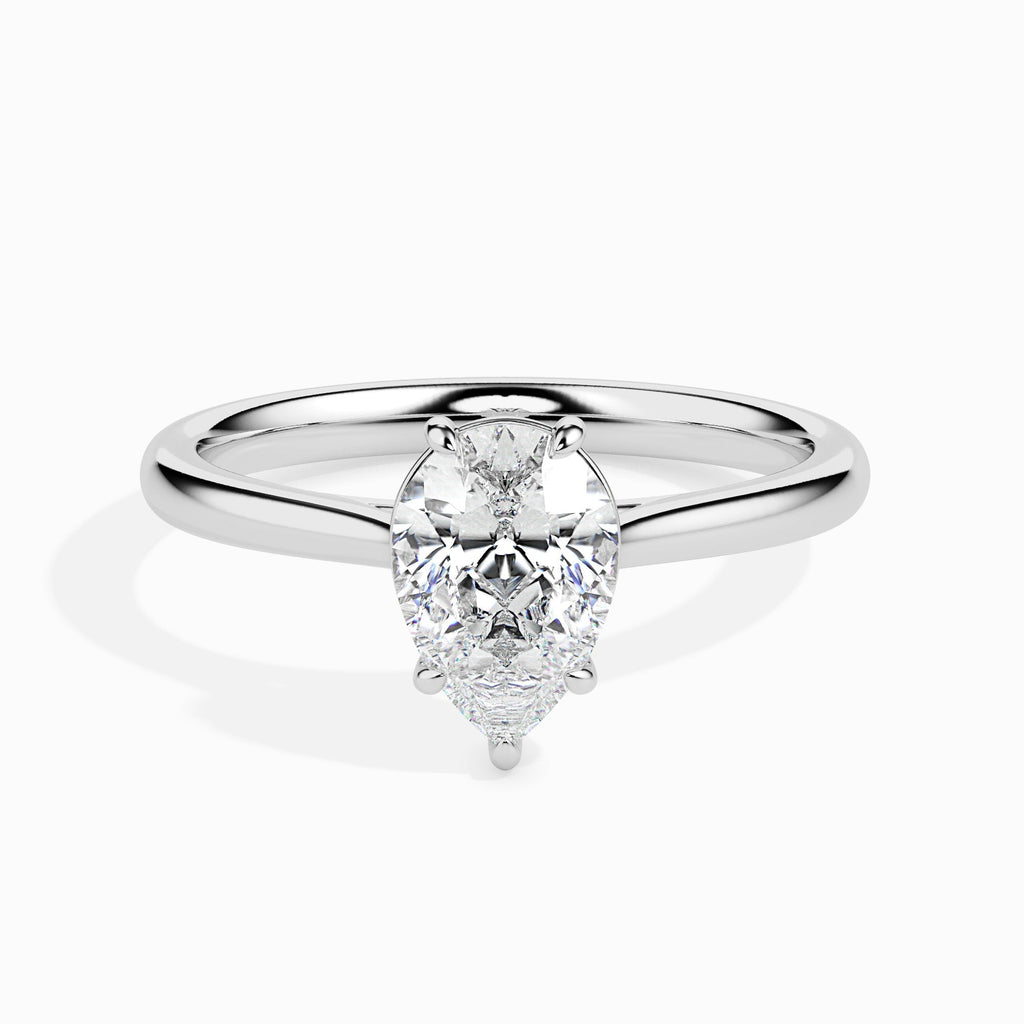 Castle 2ct Pear Moissanite Solitaire Ring for women by Cutiefy