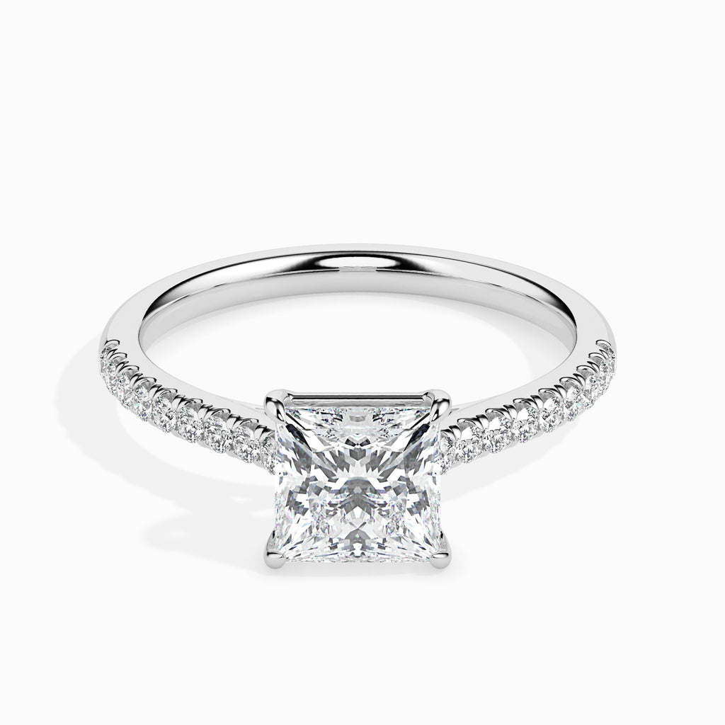 Artha 2.18ct Princess Moissanite Engagement Ring for women by Cutiefy