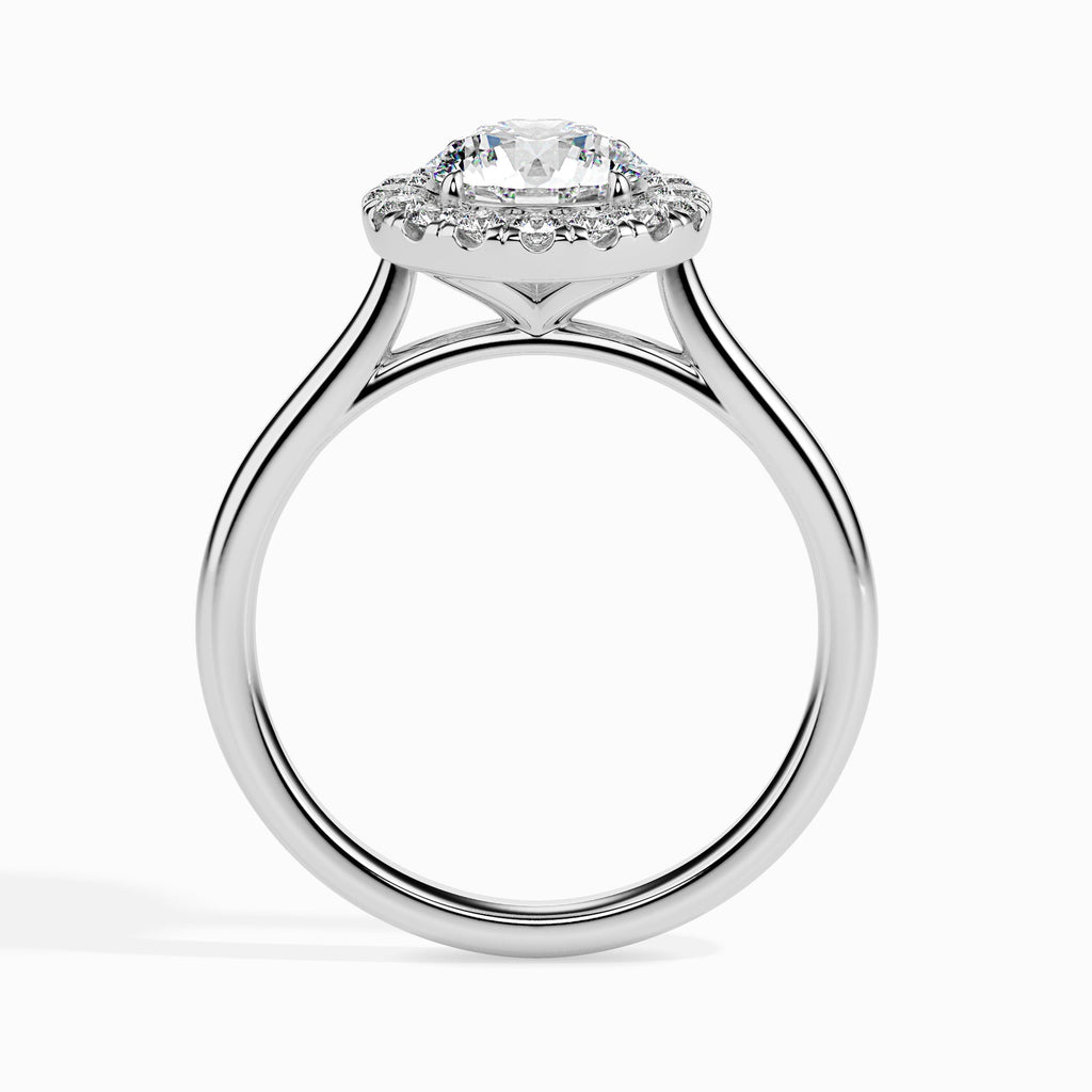 Karmanya 0.62ct Round Moissanite Halo Ring for women by Cutiefy