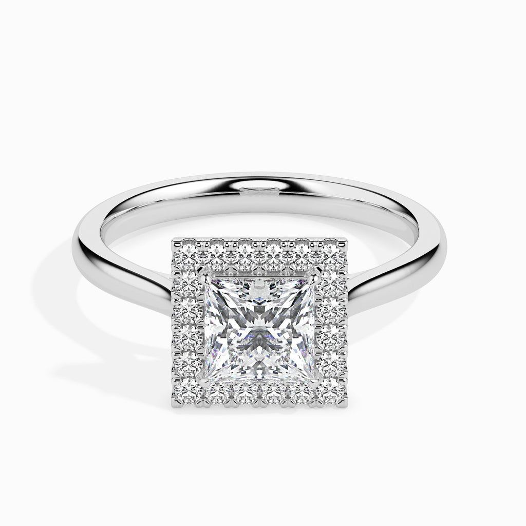 Ojasvi 2.25ct Princess Moissanite Halo Ring for women by Cutiefy