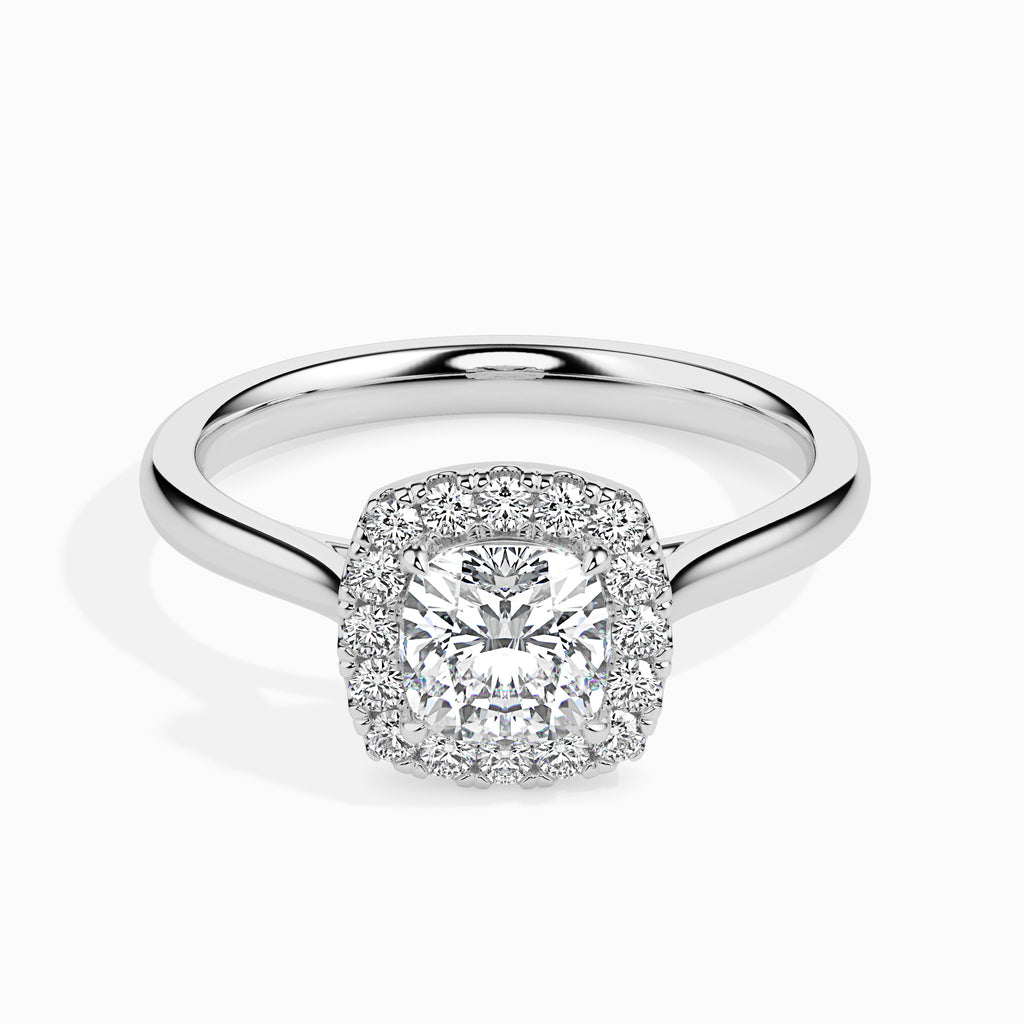 Glaze 1.16ct Cushion Moissanite Halo Ring for women by Cutiefy