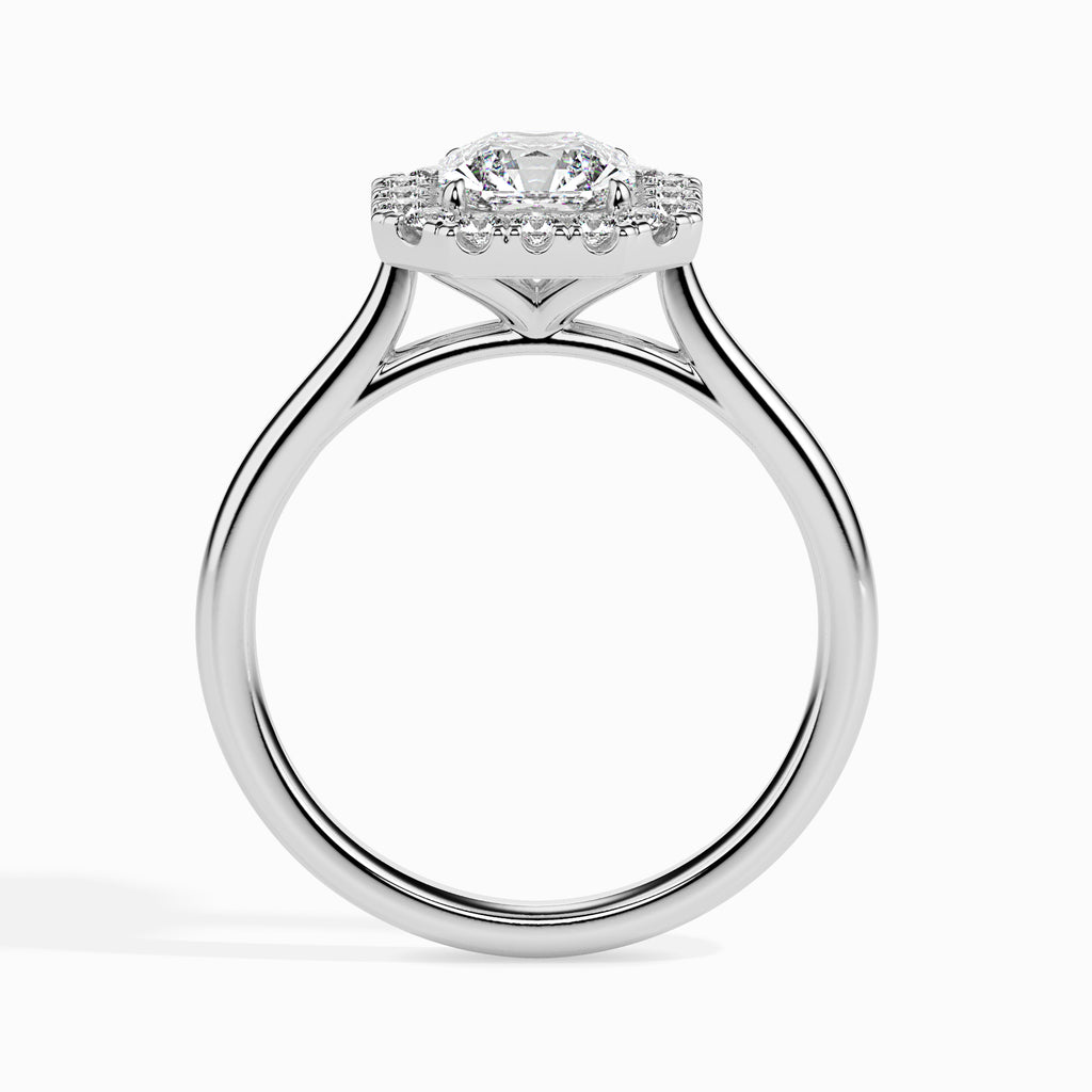 Moissanite solitaire Revati silver ring for women