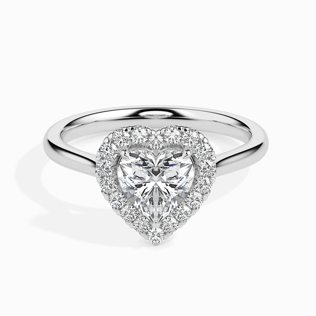 Welkin 1.72ct Heart Moissanite Halo Ring for women by Cutiefy