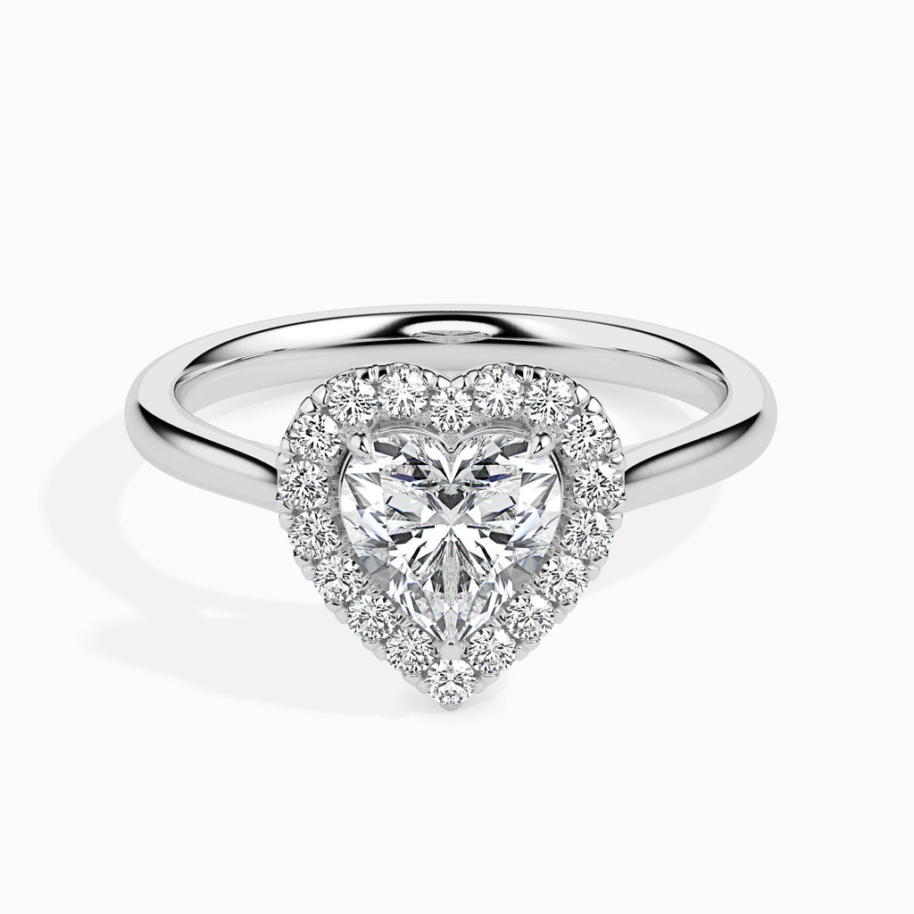 Asraya 0.638ct Heart Moissanite Halo Ring for women by Cutiefy