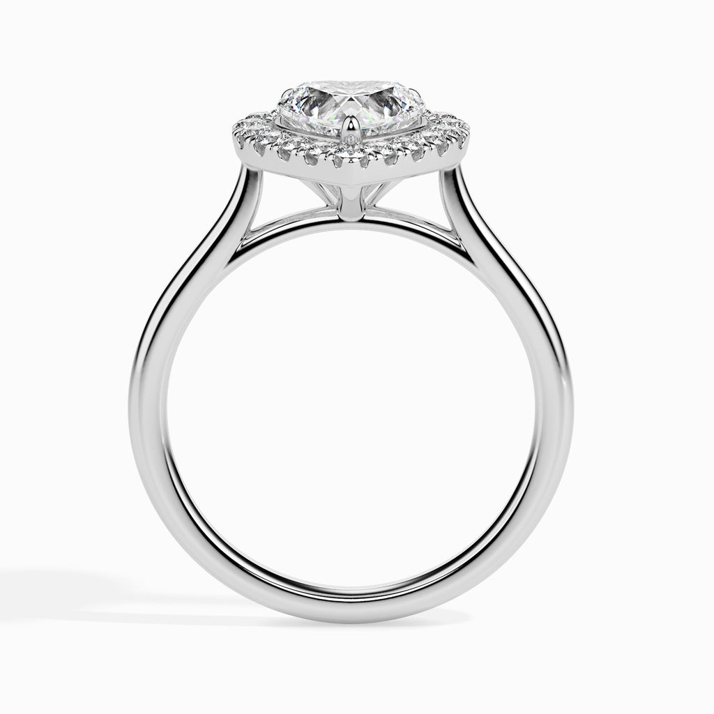 Asraya 0.638ct Heart Moissanite Halo Ring for women by Cutiefy