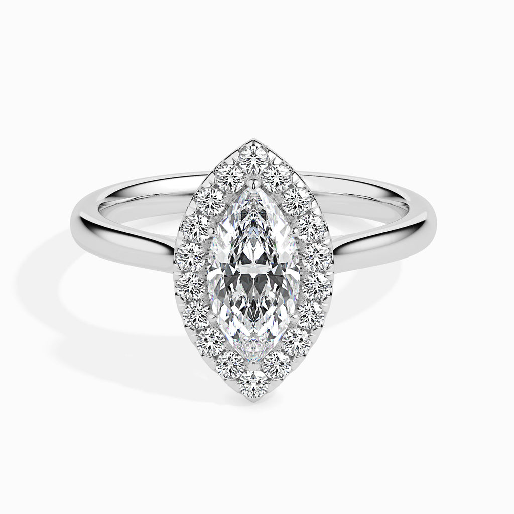Avinya 0.63ct Marquise Moissanite Halo Ring for women by Cutiefy
