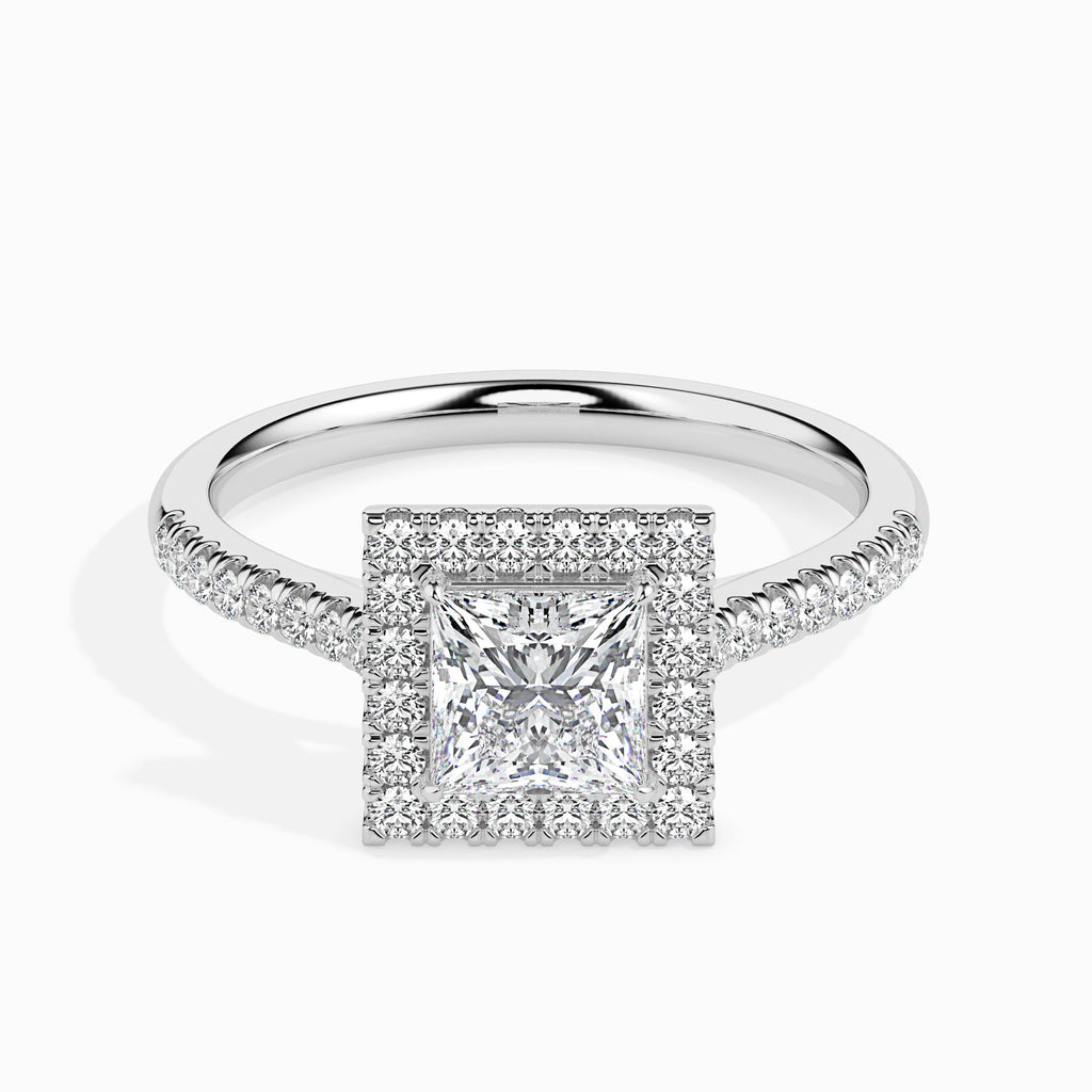 Wise 2.38ct Princess Moissanite Halo Ring for women by Cutiefy