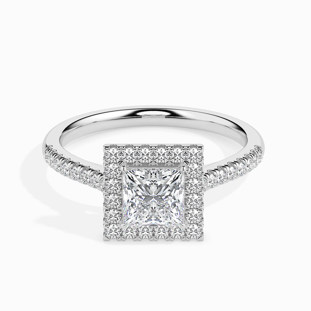 Arunami 1.29ct Princess Moissanite Halo Ring for women by Cutiefy