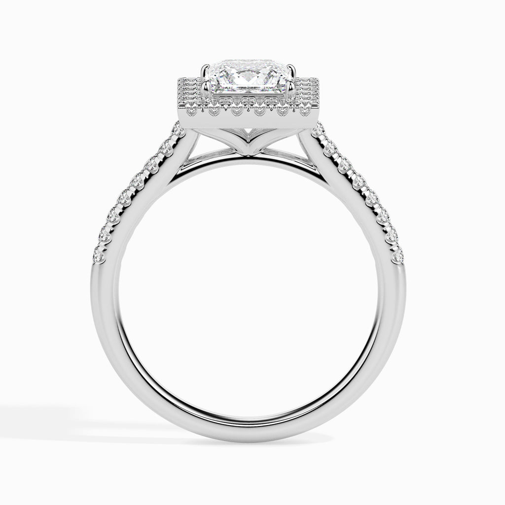 Wise 2.38ct Princess Moissanite Halo Ring for women by Cutiefy