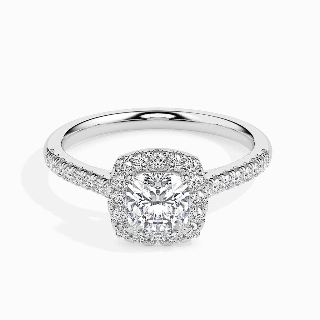 Navata 1.26ct Cushion Moissanite Halo Ring for women by Cutiefy
