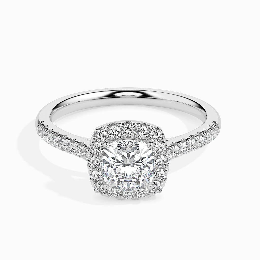 Devana 2.48ct Cushion Moissanite Halo Ring for women by Cutiefy
