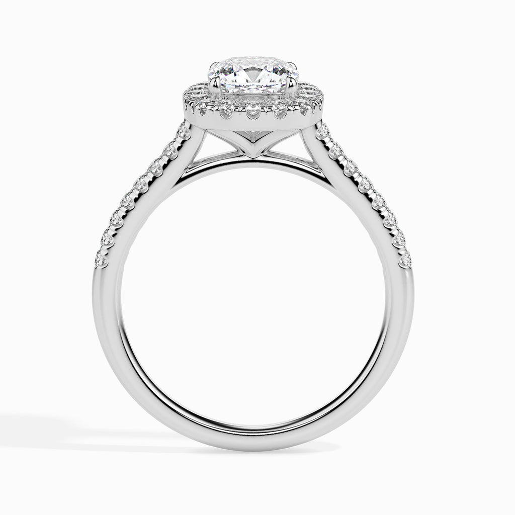 Vipas 0.74ct Round Moissanite Halo Ring for women by Cutiefy