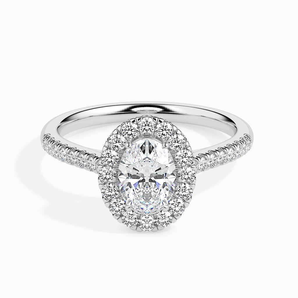 Nihita 1.27ct Oval Moissanite Halo Ring for women by Cutiefy