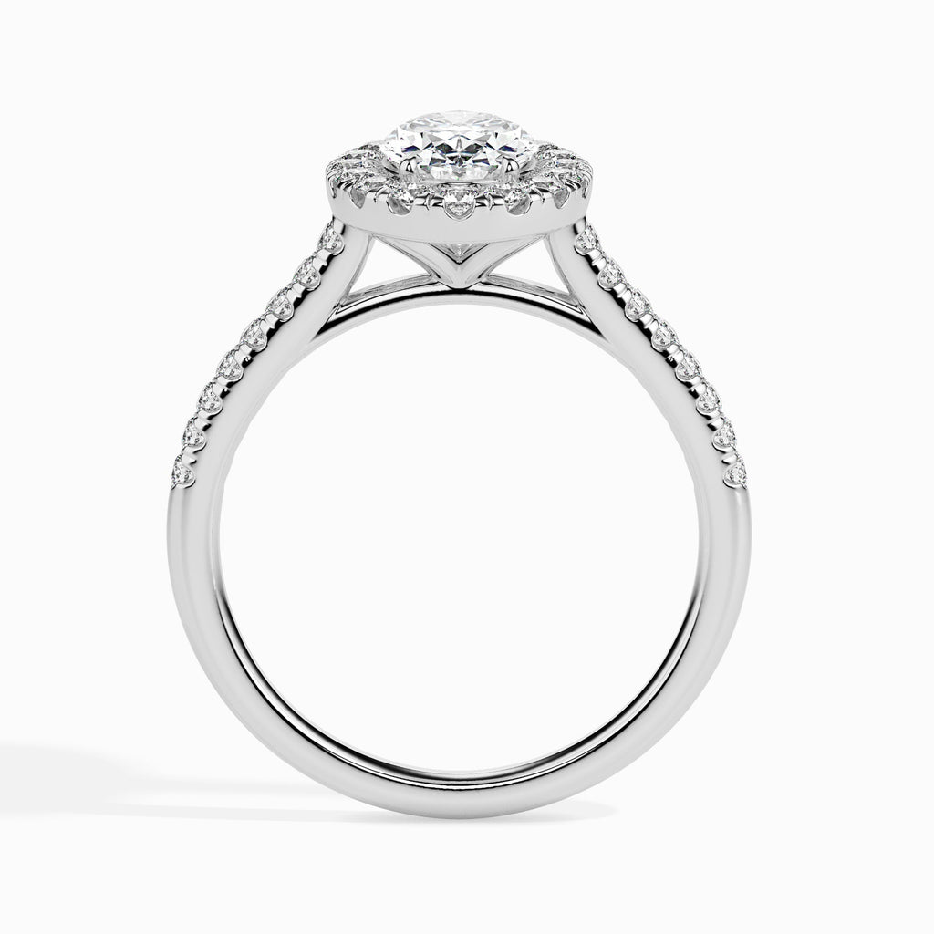 Alley 2.43ct Oval Moissanite Halo Ring for women by Cutiefy