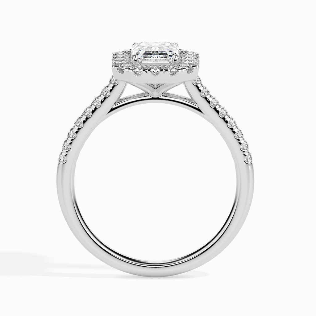 Leila 1.86ct Emerald Moissanite Halo Ring for women by Cutiefy