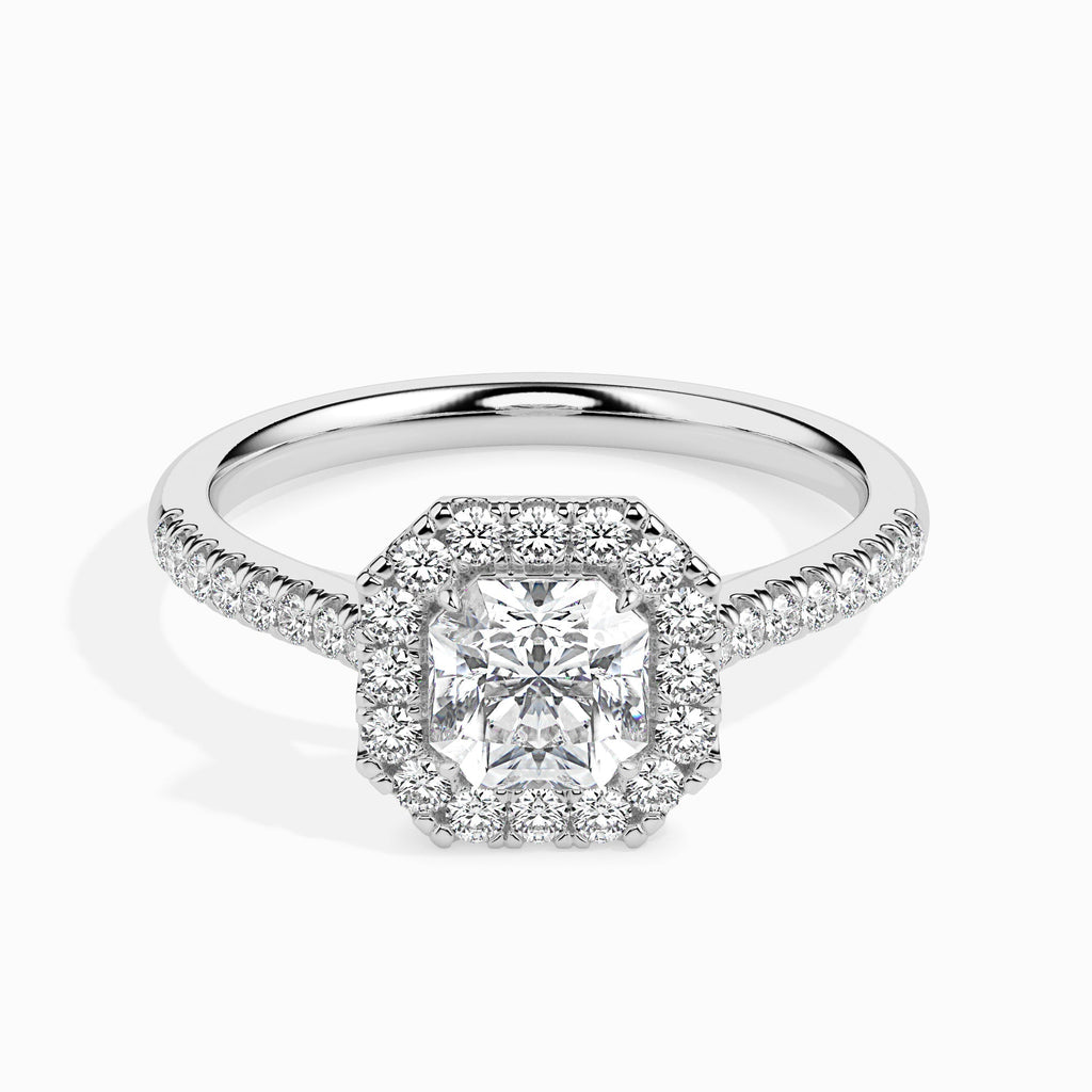 Gaurish 2.43ct Radiant Moissanite Halo Ring for women by Cutiefy