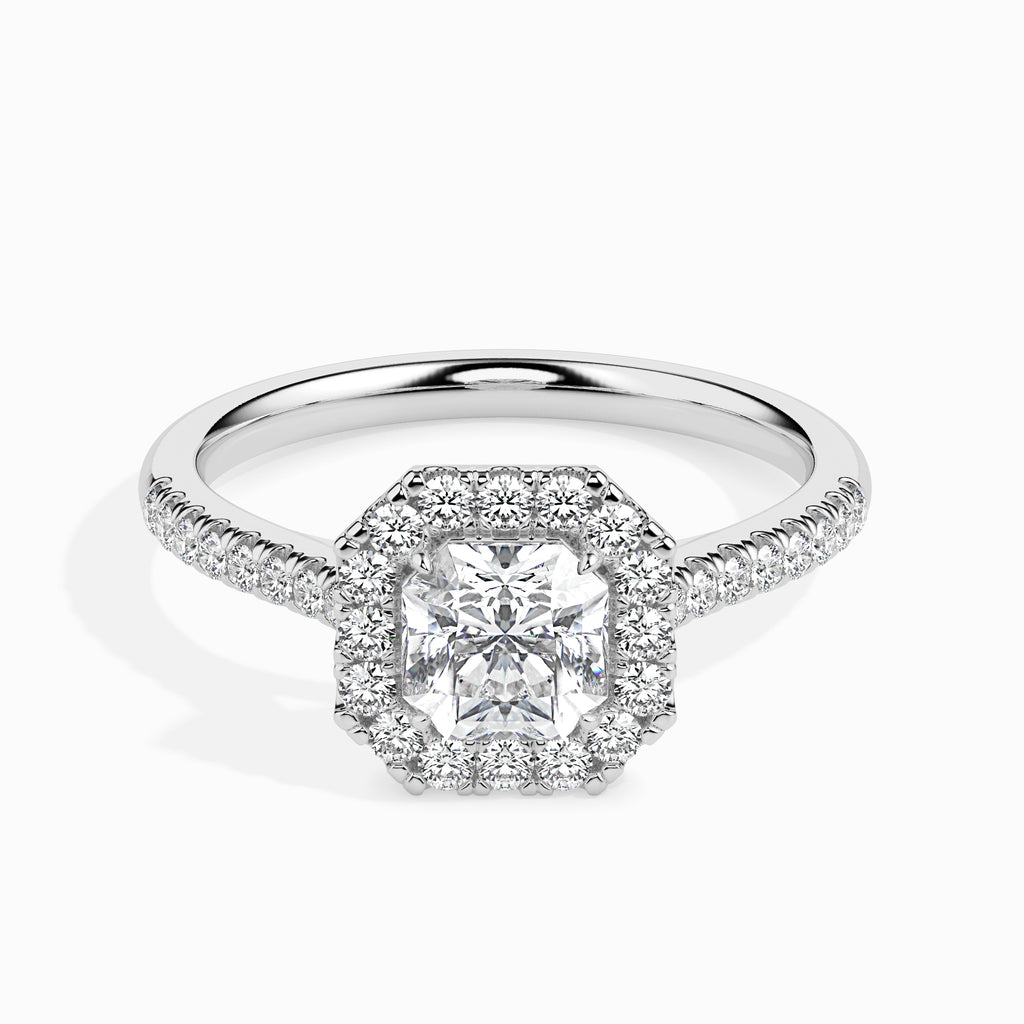 Gyanav 1.29ct Radiant Moissanite Halo Ring for women by Cutiefy