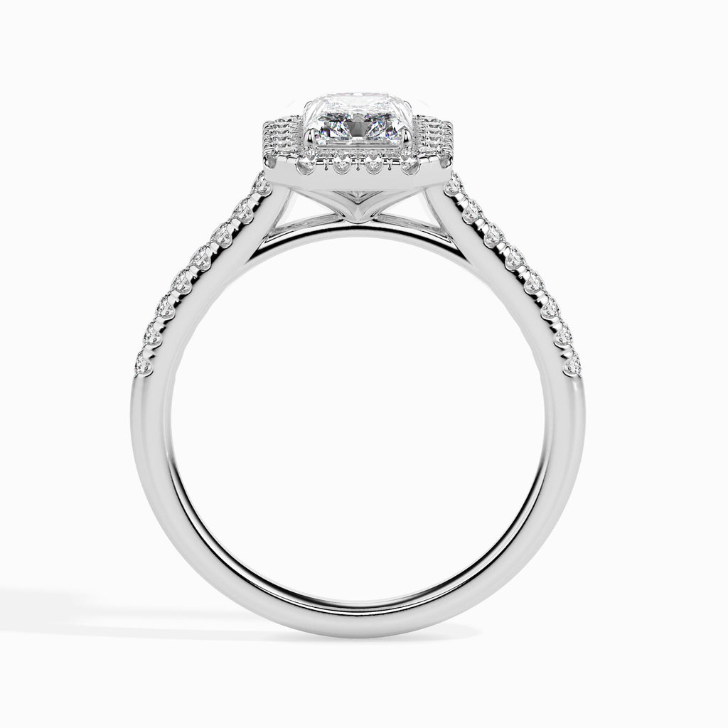 Preciozo 0.63ct Emerald Moissanite Halo Ring for women by Cutiefy
