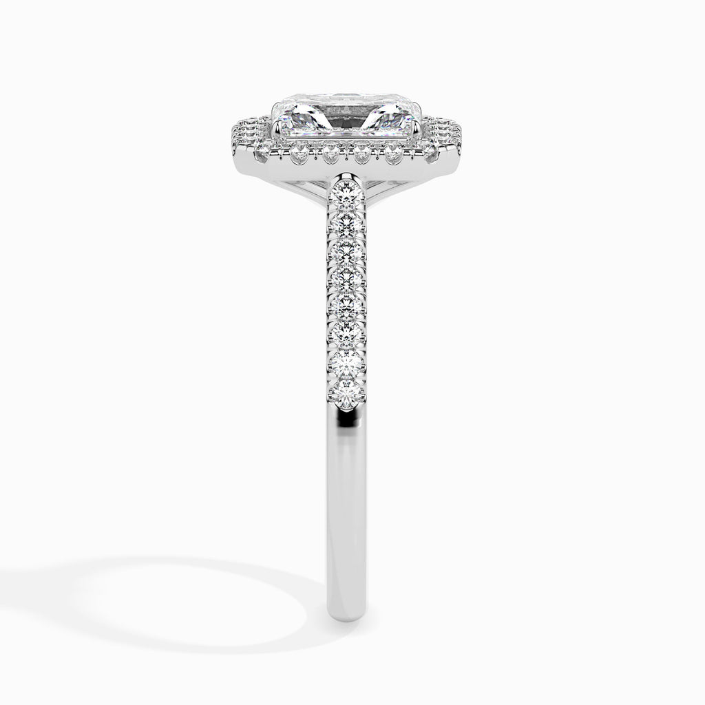 Preciozo 0.63ct Emerald Moissanite Halo Ring for women by Cutiefy