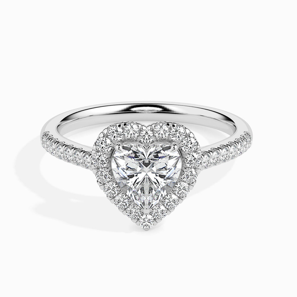 Leia 1.81ct Heart Moissanite Halo Ring for women by Cutiefy