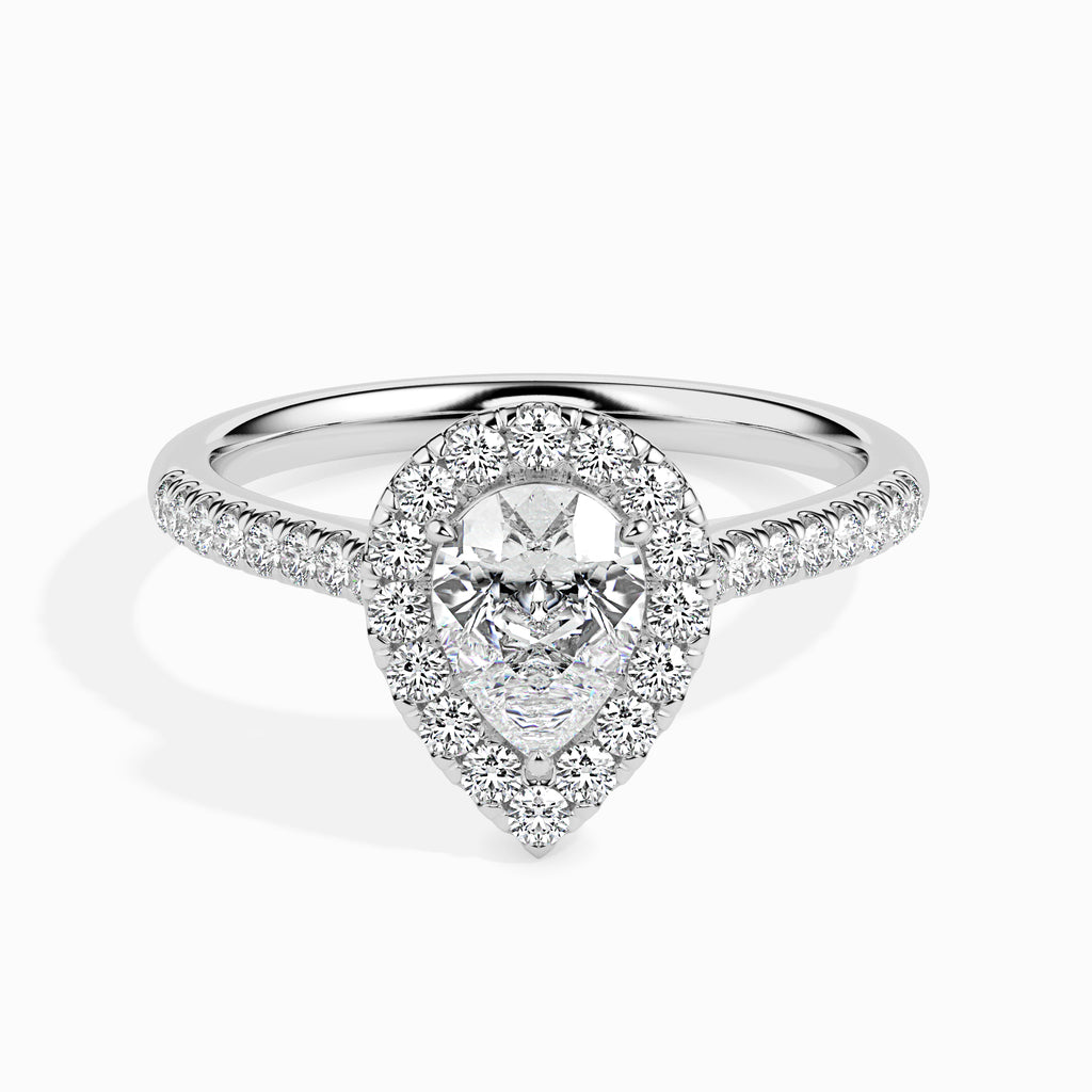 Zenith 1.26ct Pear Moissanite Halo Ring for women by Cutiefy