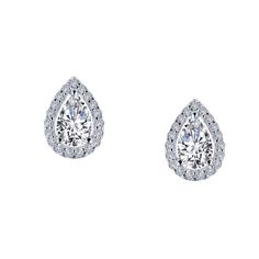 1.78ct Pear Moissanite Halo Earrings for women by Cutiefy