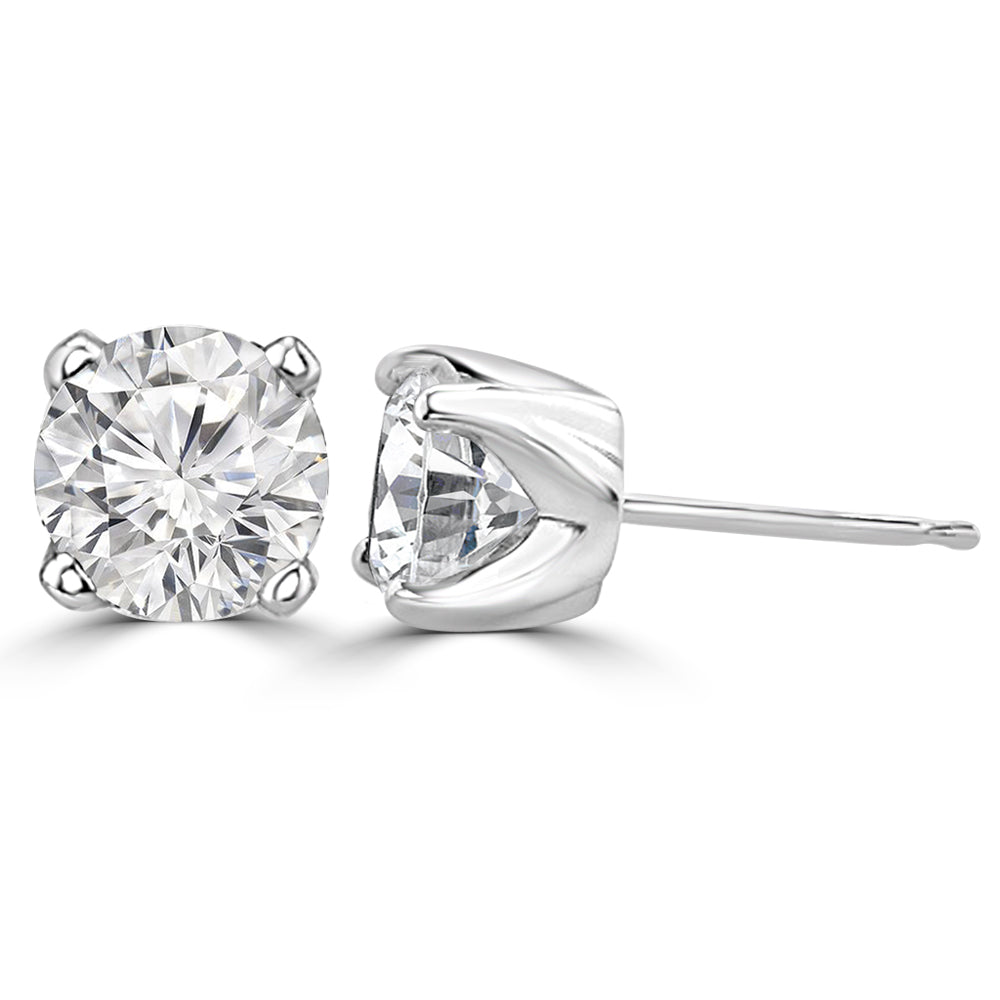 1.00ct Round Moissanite Stud Earrings for women by Cutiefy