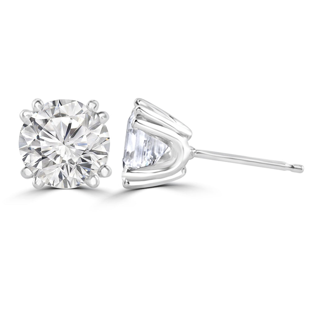 1.00ct Round Moissanite Stud Earrings for women by Cutiefy