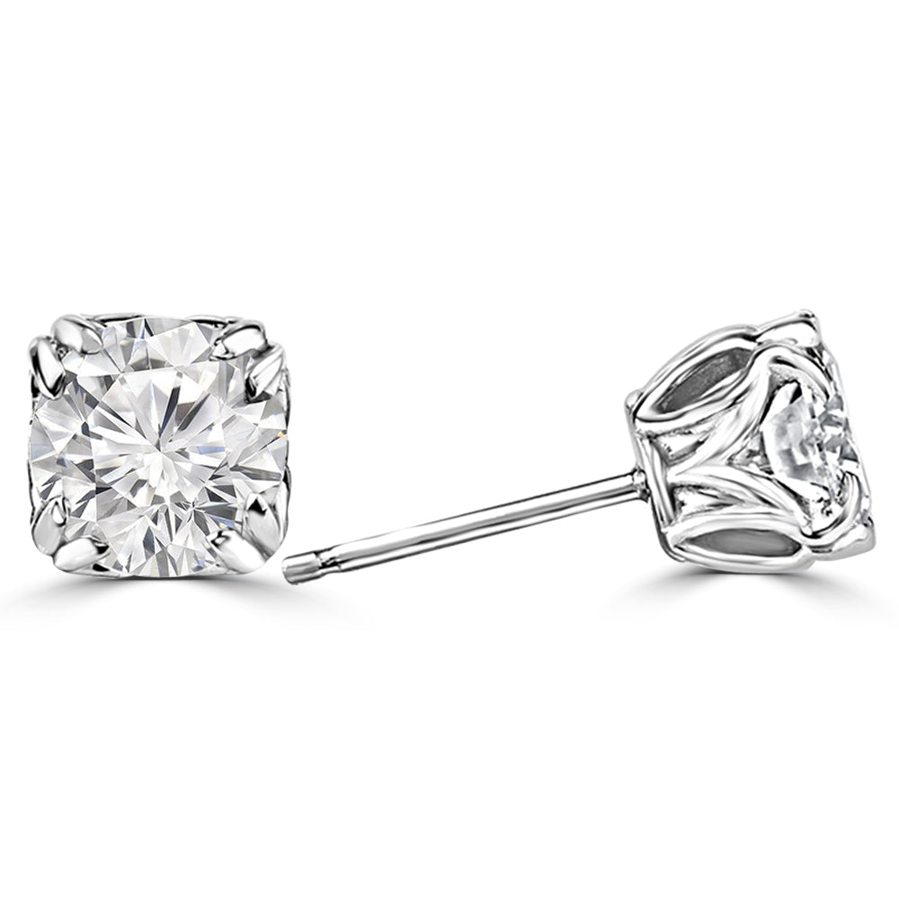 1.00ct Cushion Moissanite Stud Earrings for women by Cutiefy