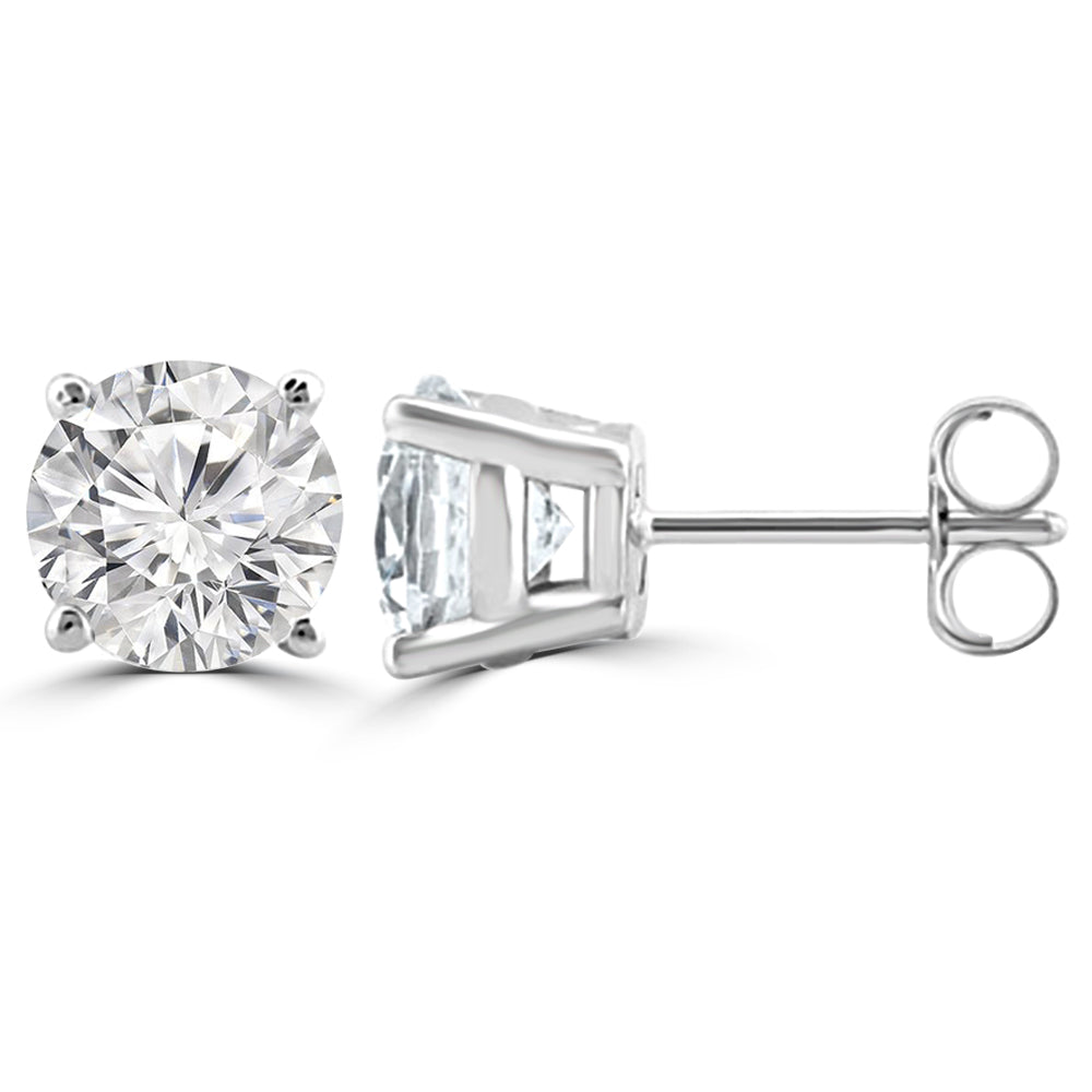 0.80ct Round Moissanite Stud Earrings for women by Cutiefy