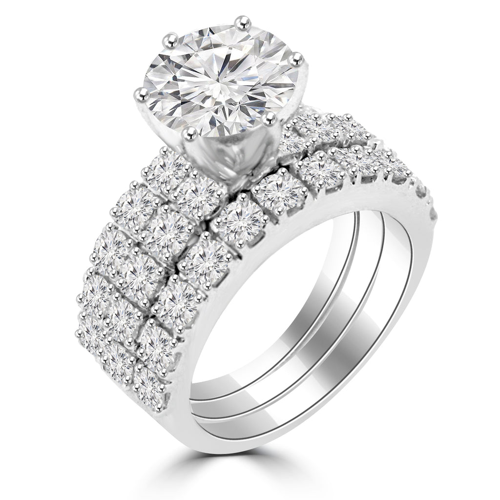 Detachable 3.09ct Round Moissanite Engagement Ring for women by Cutiefy