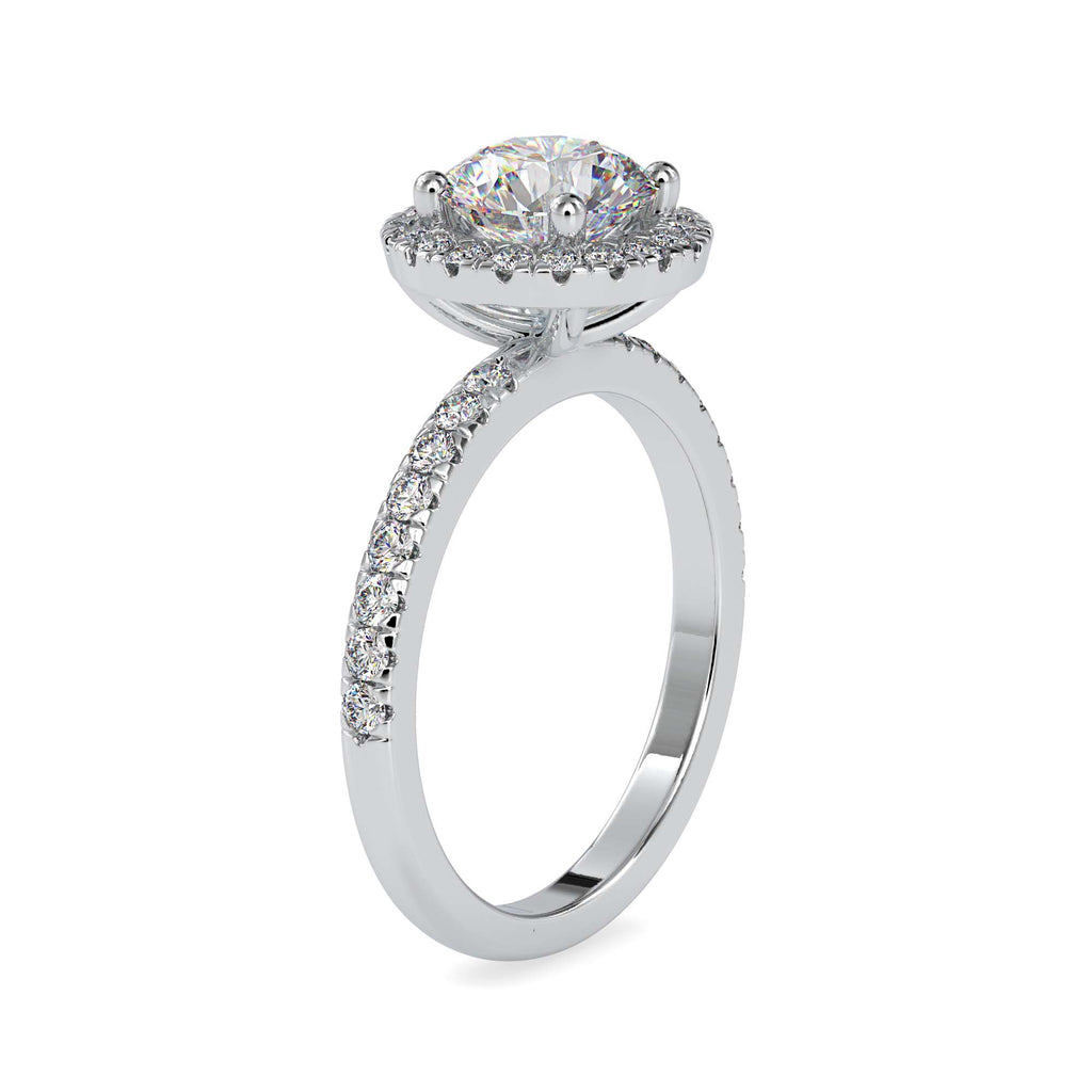Divine 1.97ct Round Moissanite Halo Ring for women by Cutiefy