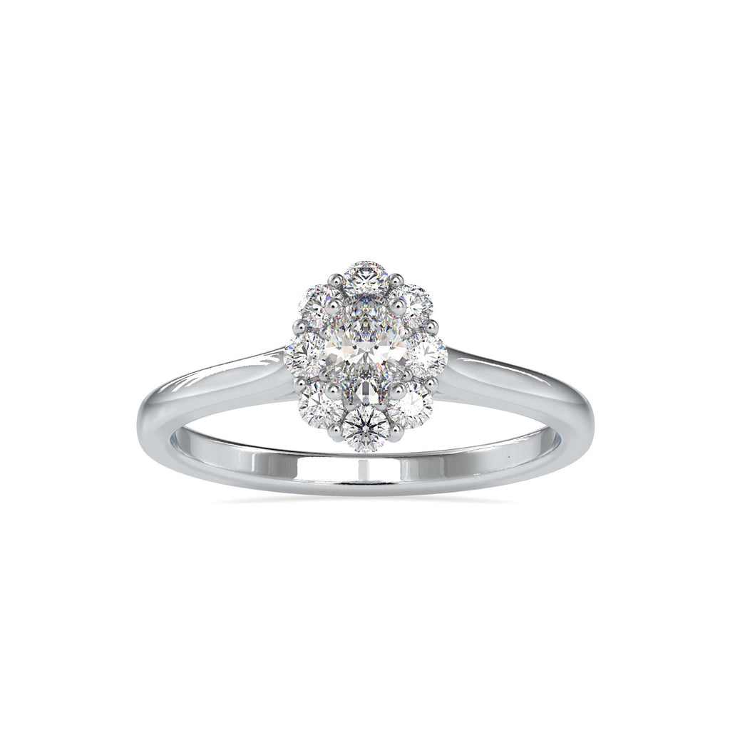 Daisy 3.63ct Oval Moissanite Halo Ring for women by Cutiefy