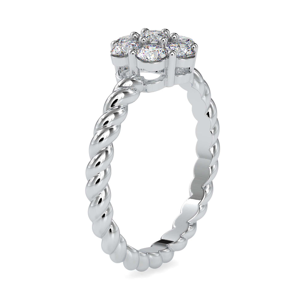 Moissanite solitaire Roselin silver engagement ring for women