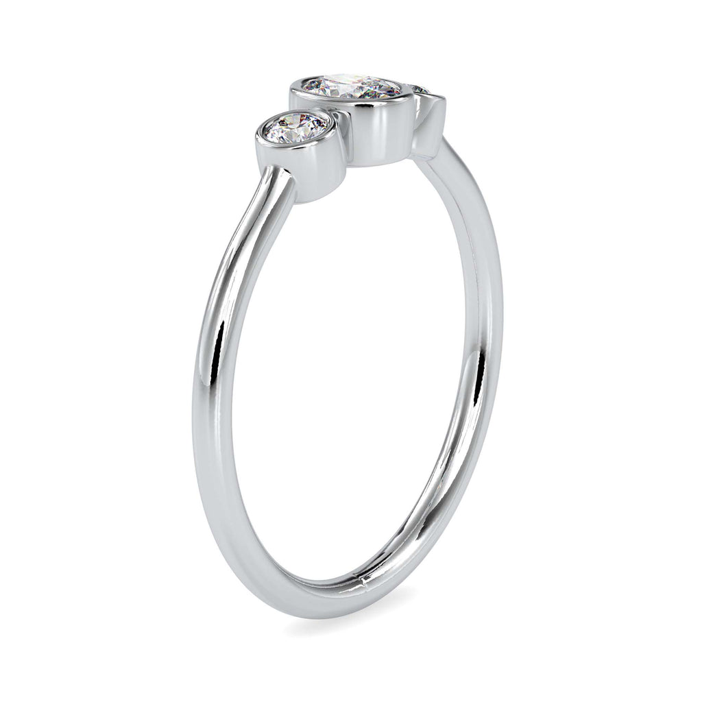Moissanite solitaire Ray silver ring for wife