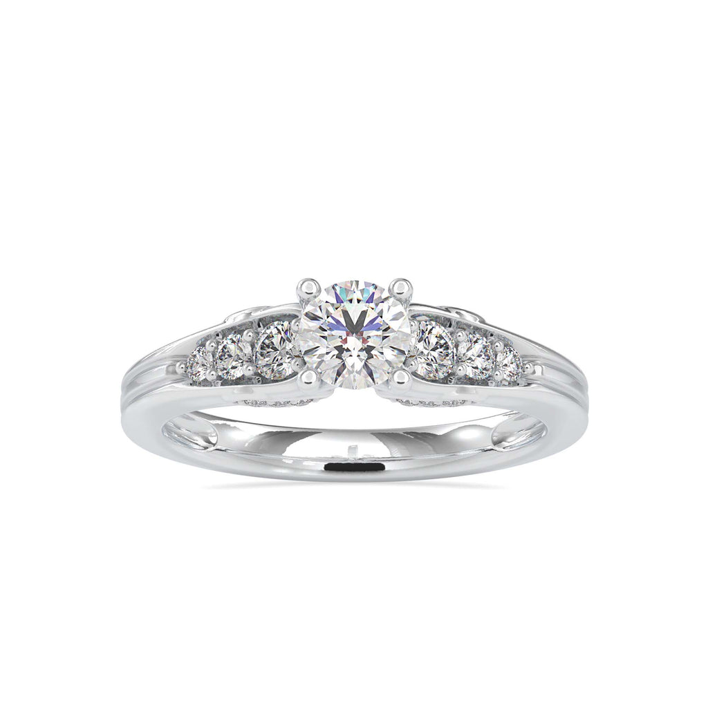 Moissanite solitaire Natalia silver ring for women