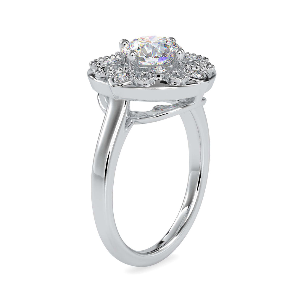 Victoria 1.32ct Round Moissanite Halo Ring for women by Cutiefy