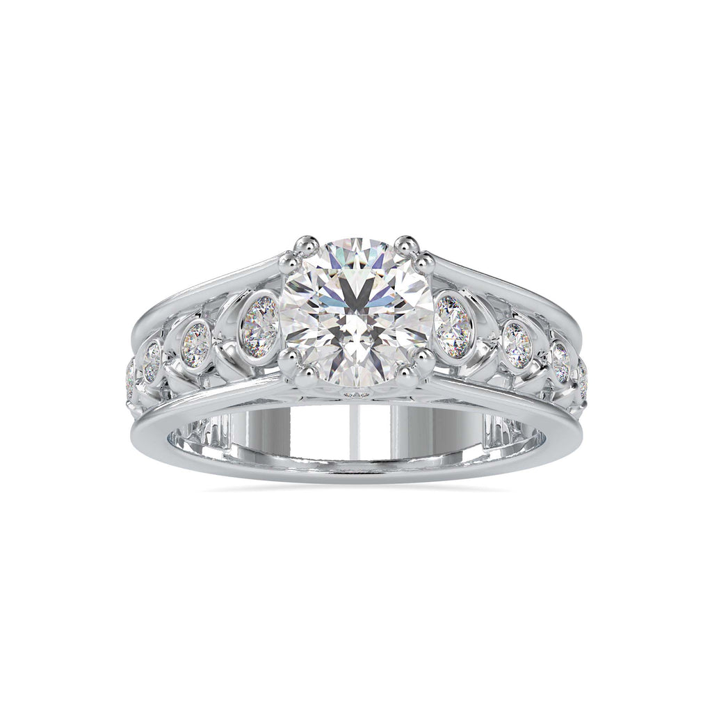 Viva 1.43ct Round Moissanite Engagement Ring for women by Cutiefy