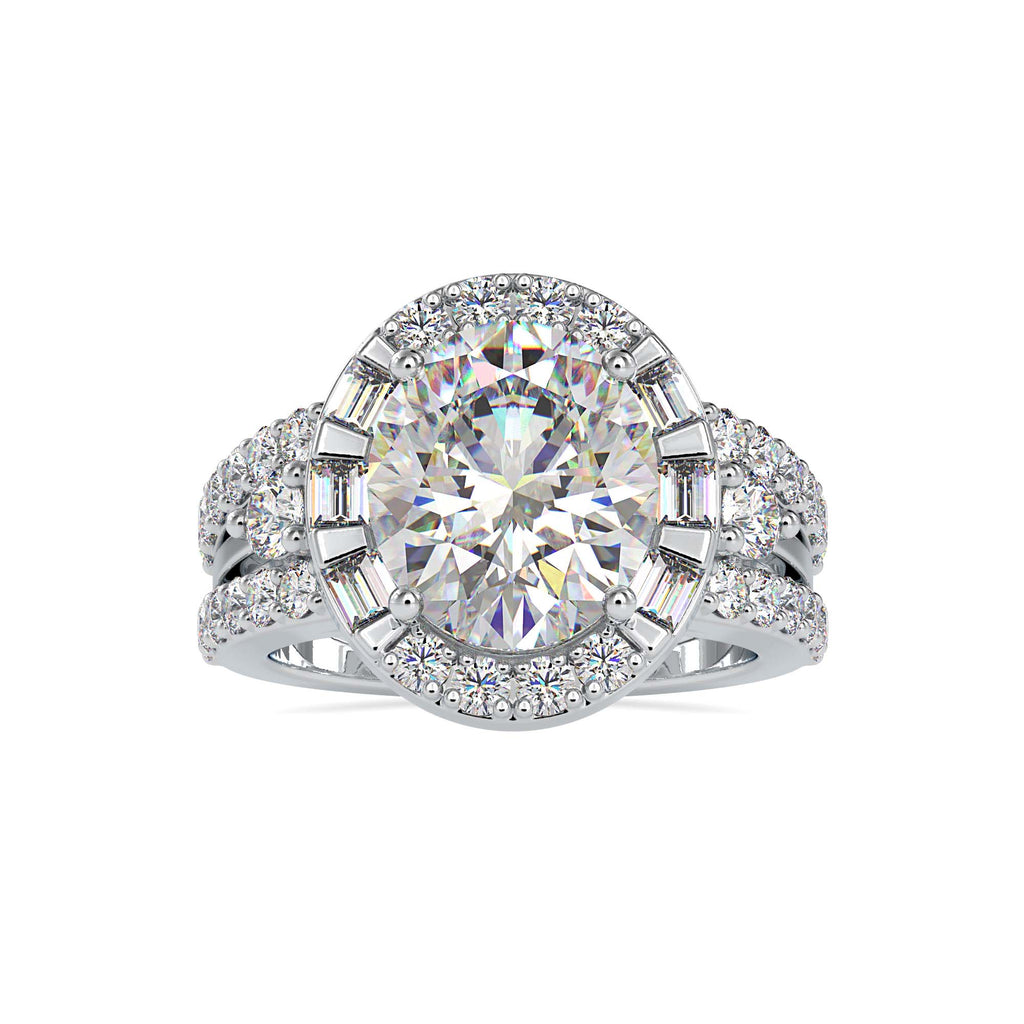 Plan 6.43ct Oval Moissanite Halo Ring for women by Cutiefy