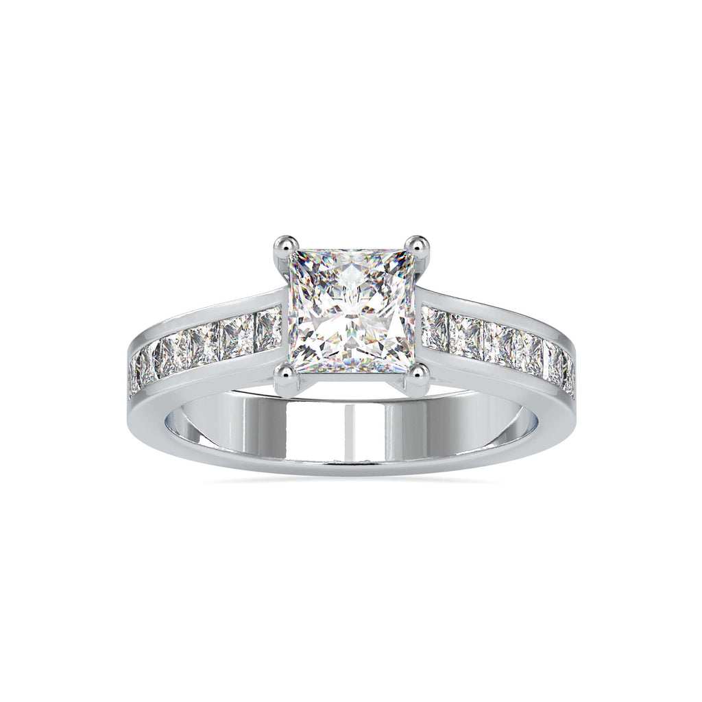 Lune 2.05ct Princess Moissanite Engagement Ring for women by Cutiefy