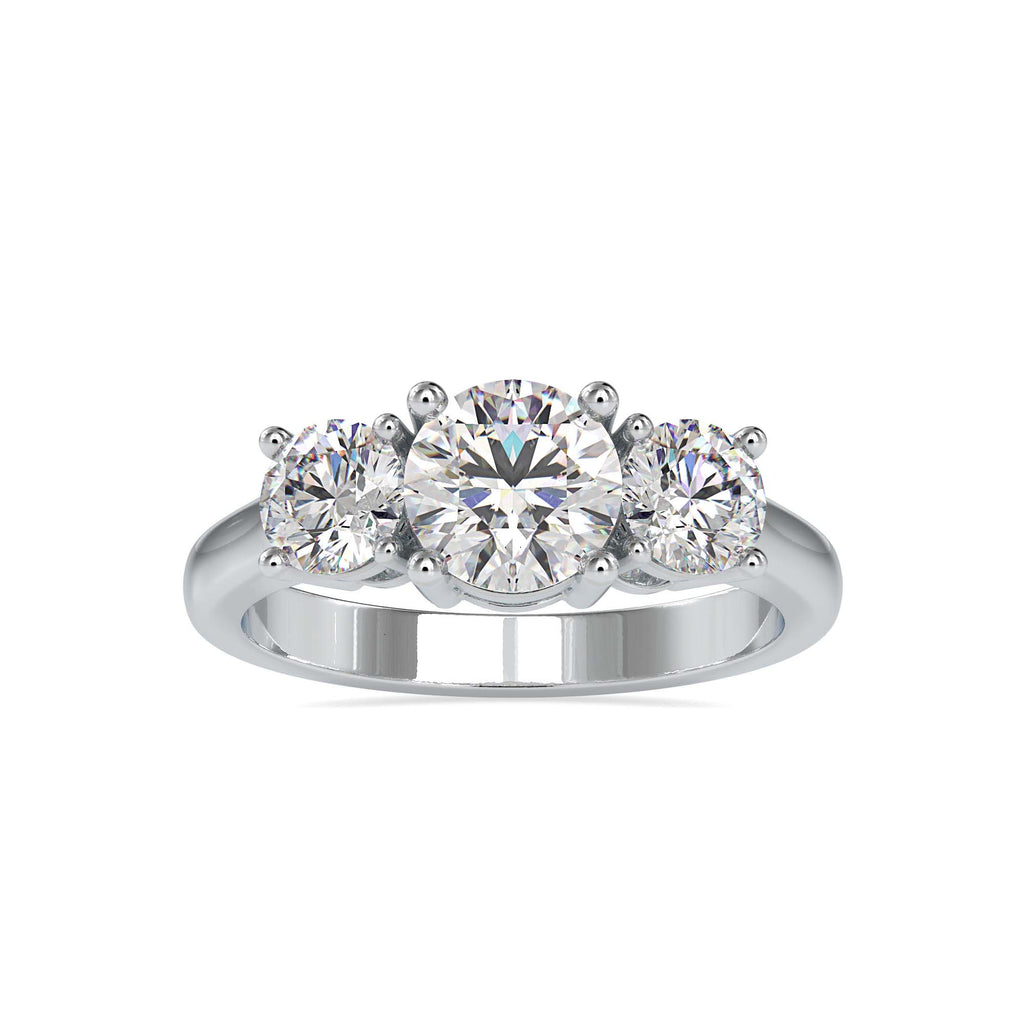 Tia 2.05ct Round Moissanite Three Stone Ring for women by Cutiefy