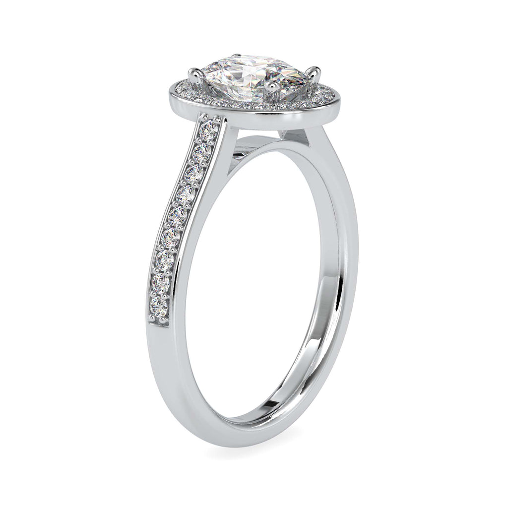 Eruption 1.35ct Oval Moissanite Halo Ring for women by Cutiefy