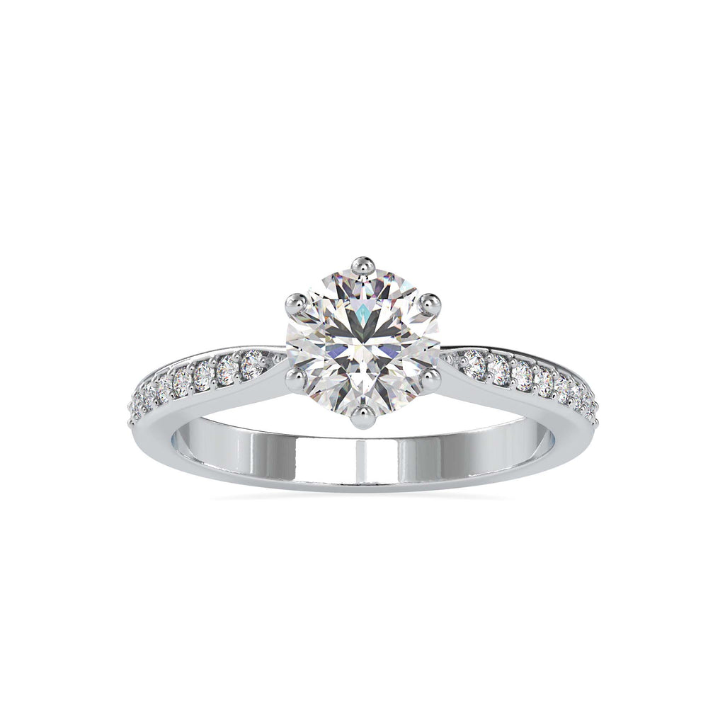 Elle 1.29ct Round Moissanite Engagement Ring for women by Cutiefy