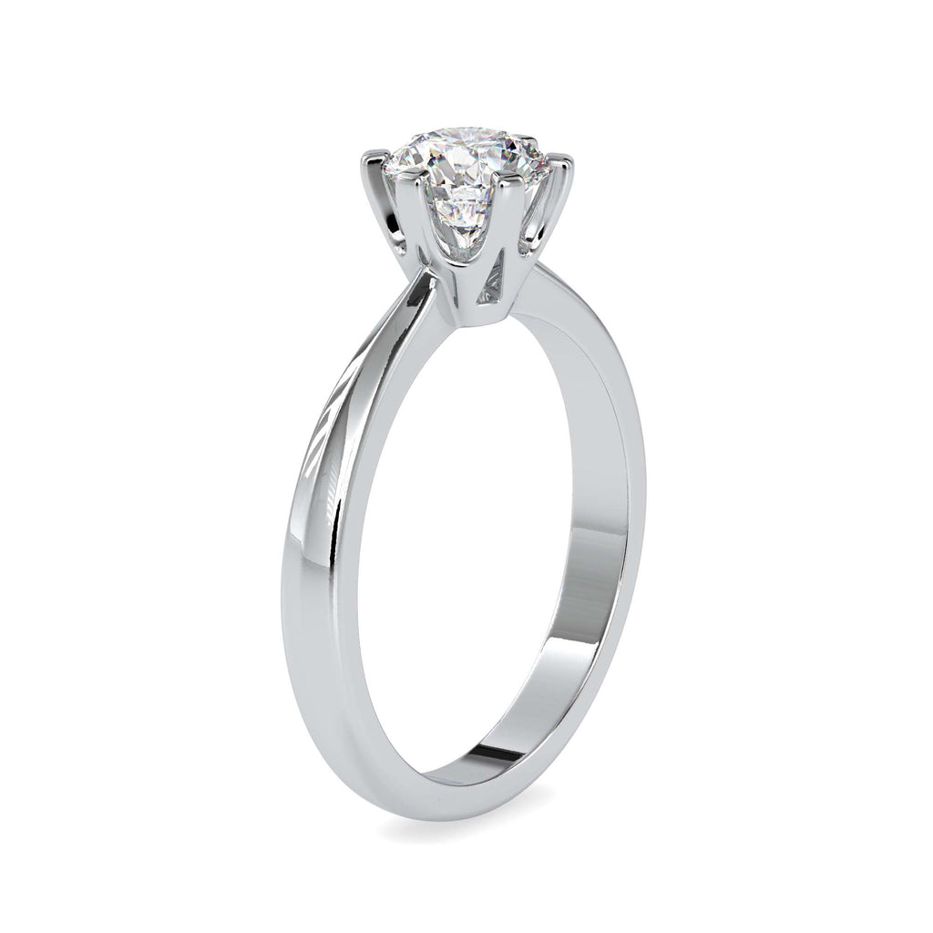 Bianca 0.89ct Round Moissanite Solitaire Ring for women by Cutiefy